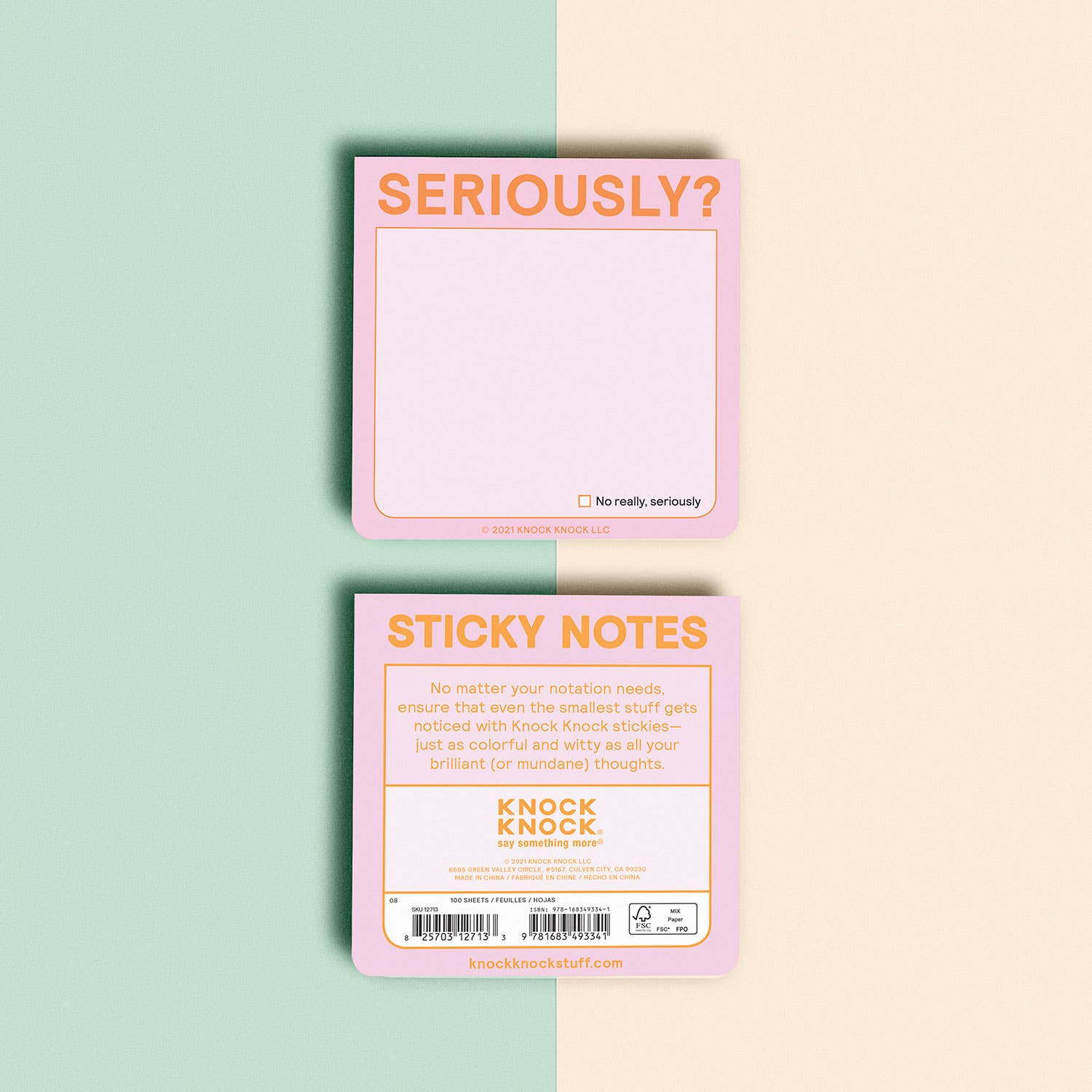 Knock Knock - Seriously? Sticky Note (Pastel Version)