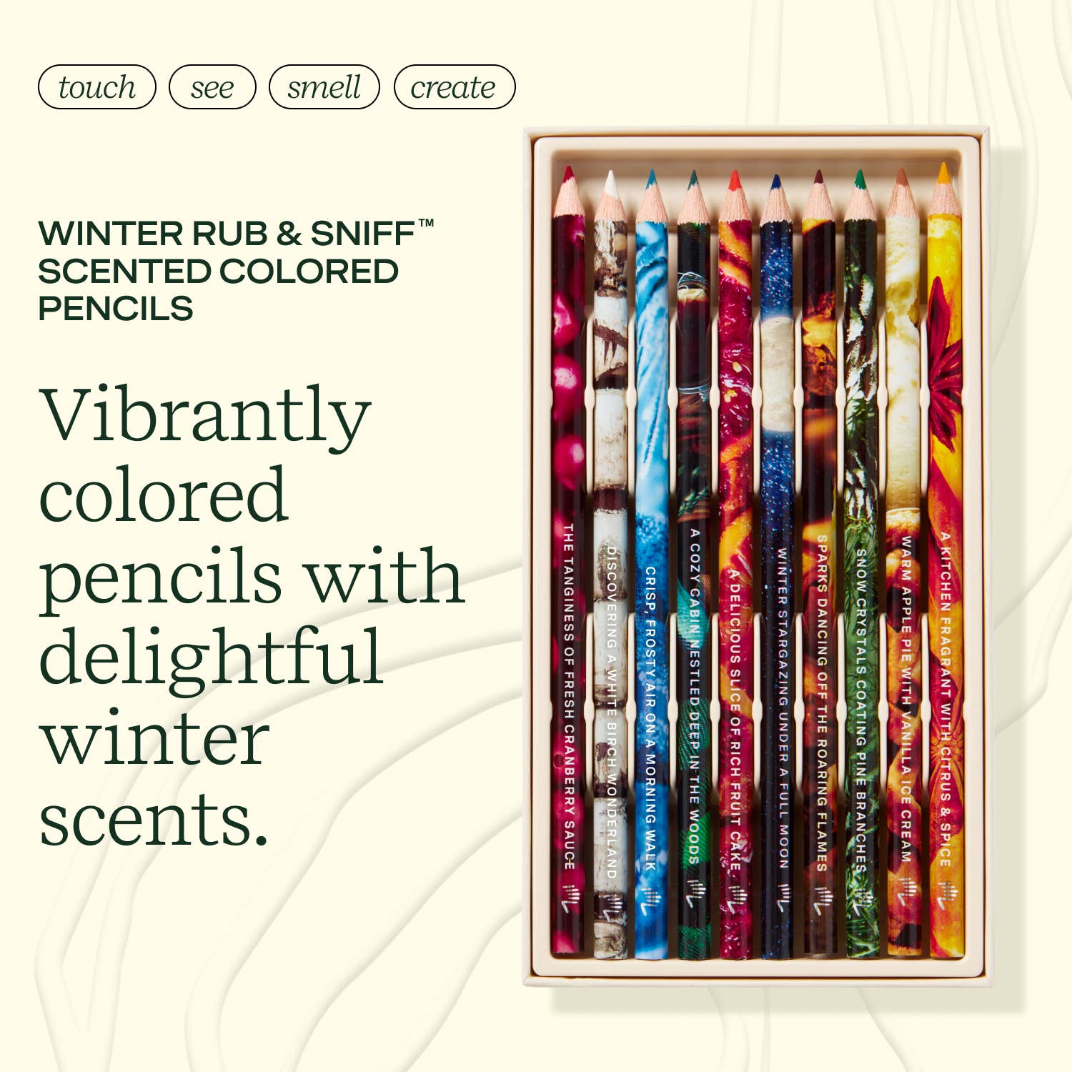 Lifelines - Rub & Sniff Scented Colored Pencils - 10-pk - Winter Edition