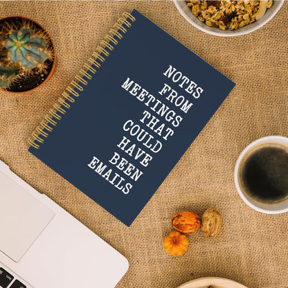 1pc Hardcover Humorous Spiral-Bound Notebook - "Keep Calm I Have a Spreadsheet" & "Notes from Meetings That Could Have Been Emails" 50 Pages, Office & School Supplies, Ideal Gift for Friends-faithfullyfocusd