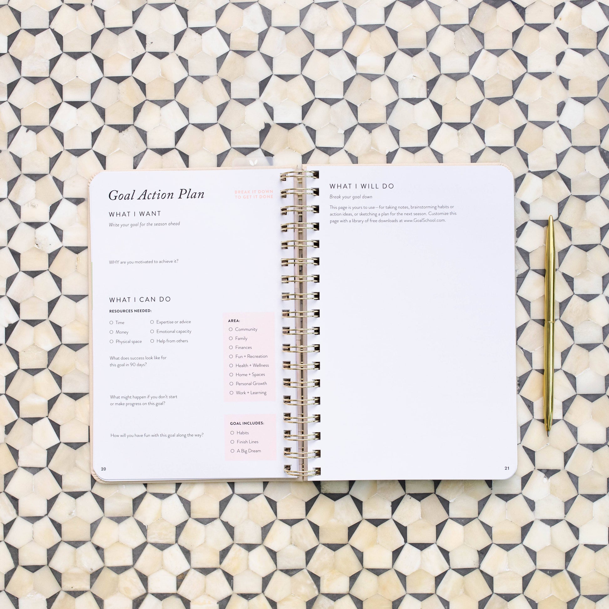 Cultivate What Matters - Fresh Start Daily Goal Planner | Natural Linen Spiral