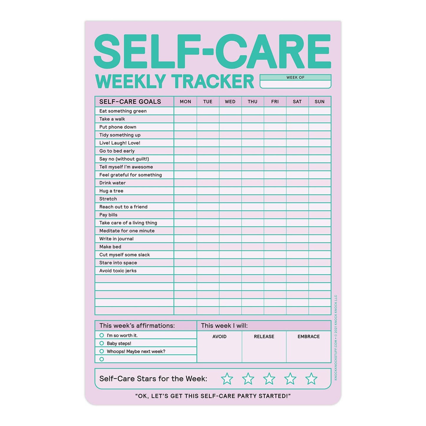 Knock Knock - Self-Care Weekly Tracker Pad (Pastel Version)