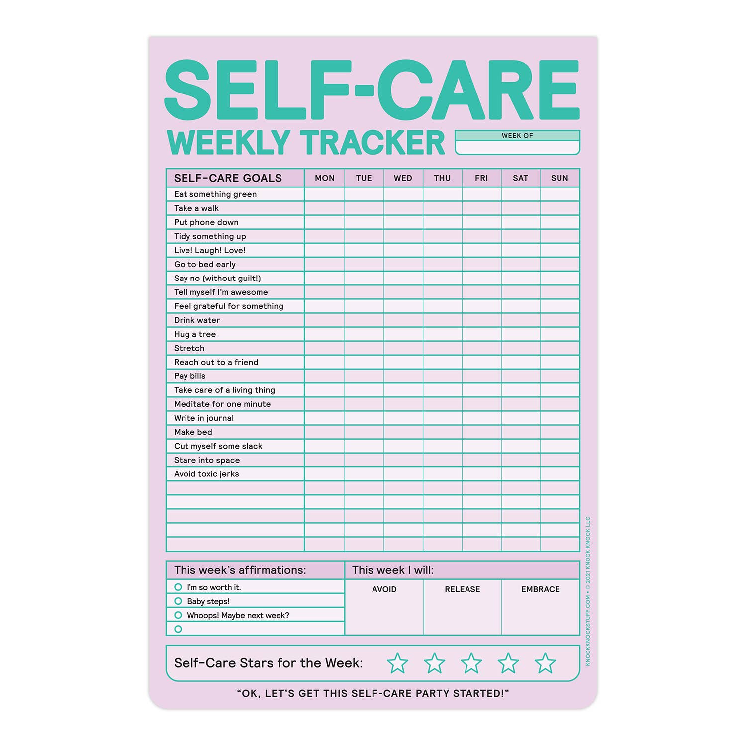 Knock Knock - Self-Care Weekly Tracker Pad (Pastel Version)