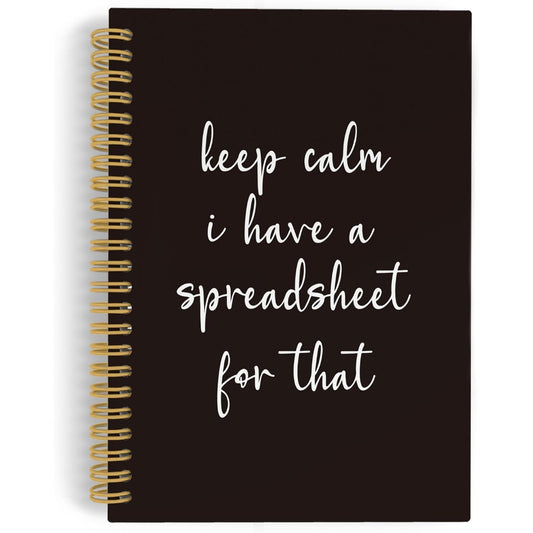 1pc Hardcover Humorous Spiral-Bound Notebook - "Keep Calm I Have a Spreadsheet" & "Notes from Meetings That Could Have Been Emails" 50 Pages, Office & School Supplies, Ideal Gift for Friends-faithfullyfocusd