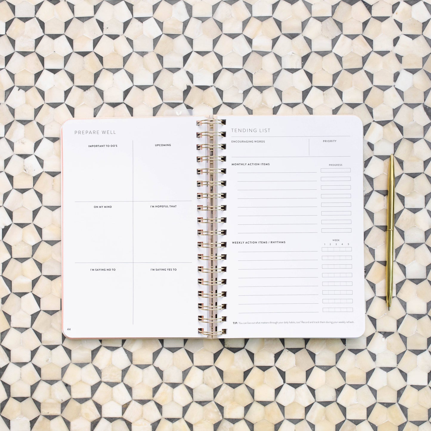 Cultivate What Matters - Fresh Start Daily Goal Planner | Natural Linen Spiral