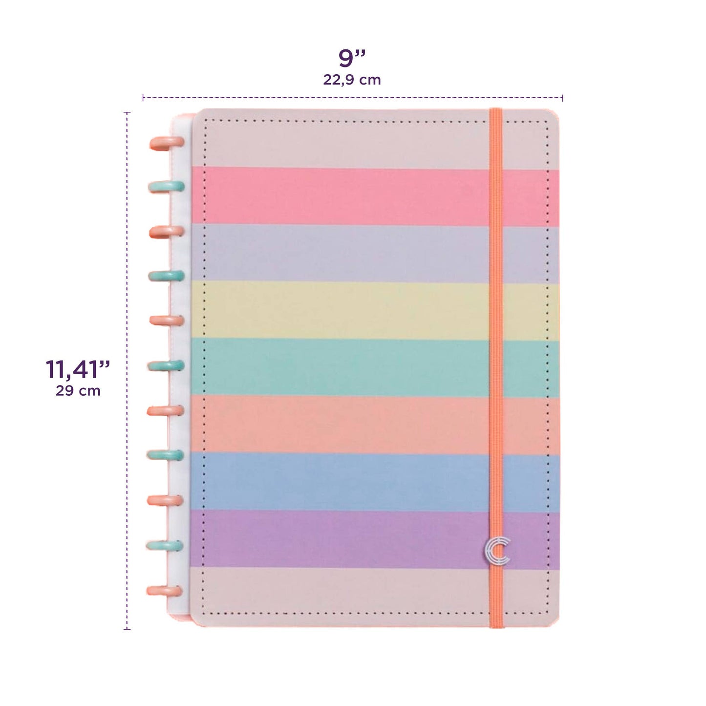 Create a Notebook - Rainbow Discbound Notebook Large 8.2 x 11 Inches - faithfullyfocusd