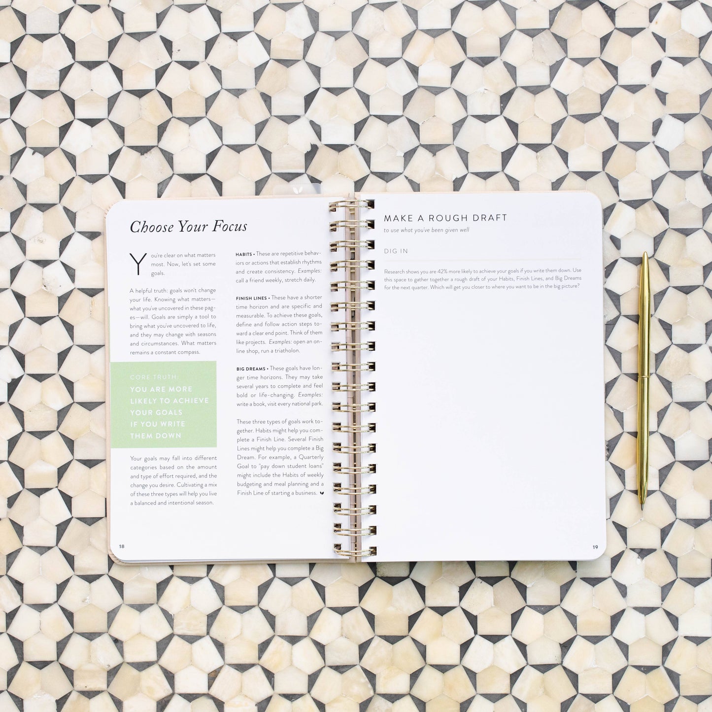 Cultivate What Matters - Fresh Start Daily Goal Planner | Natural Linen Spiral