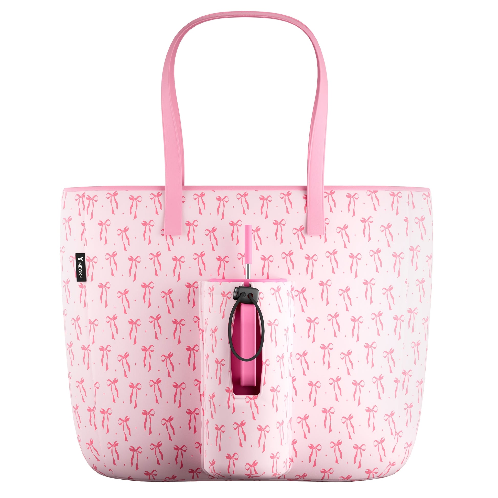 MEOKY 3.96gal Pink Canvas Tote Bag for Women - Waterproof, Zippered, Compartmented, Large Shoulder Handbag with Top Handles - Perfect for Travel, Work, and Everyday Use - Holds Water Bottles & More-faithfullyfocusd