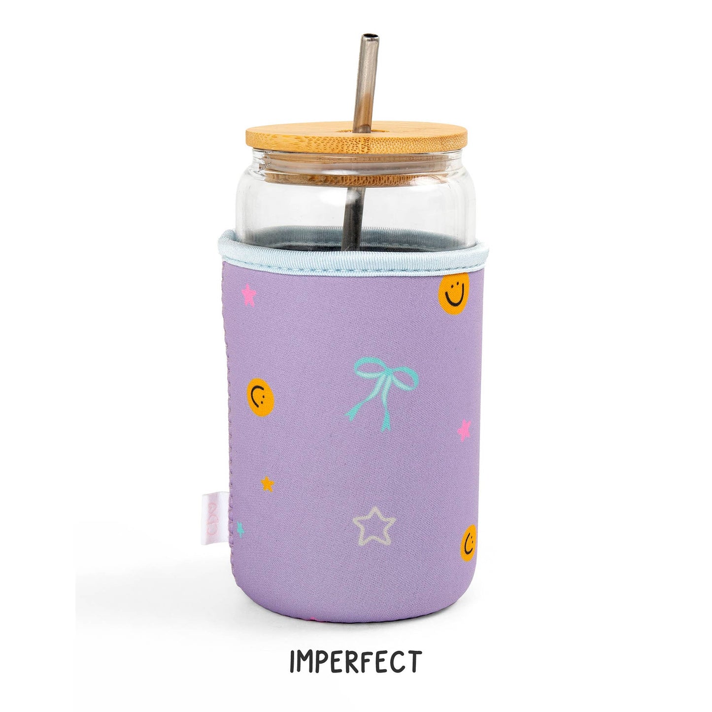 Callie Danielle - Imperfect Smiley Faces & Coquette Bows Coffee Sleeve - faithfullyfocusd