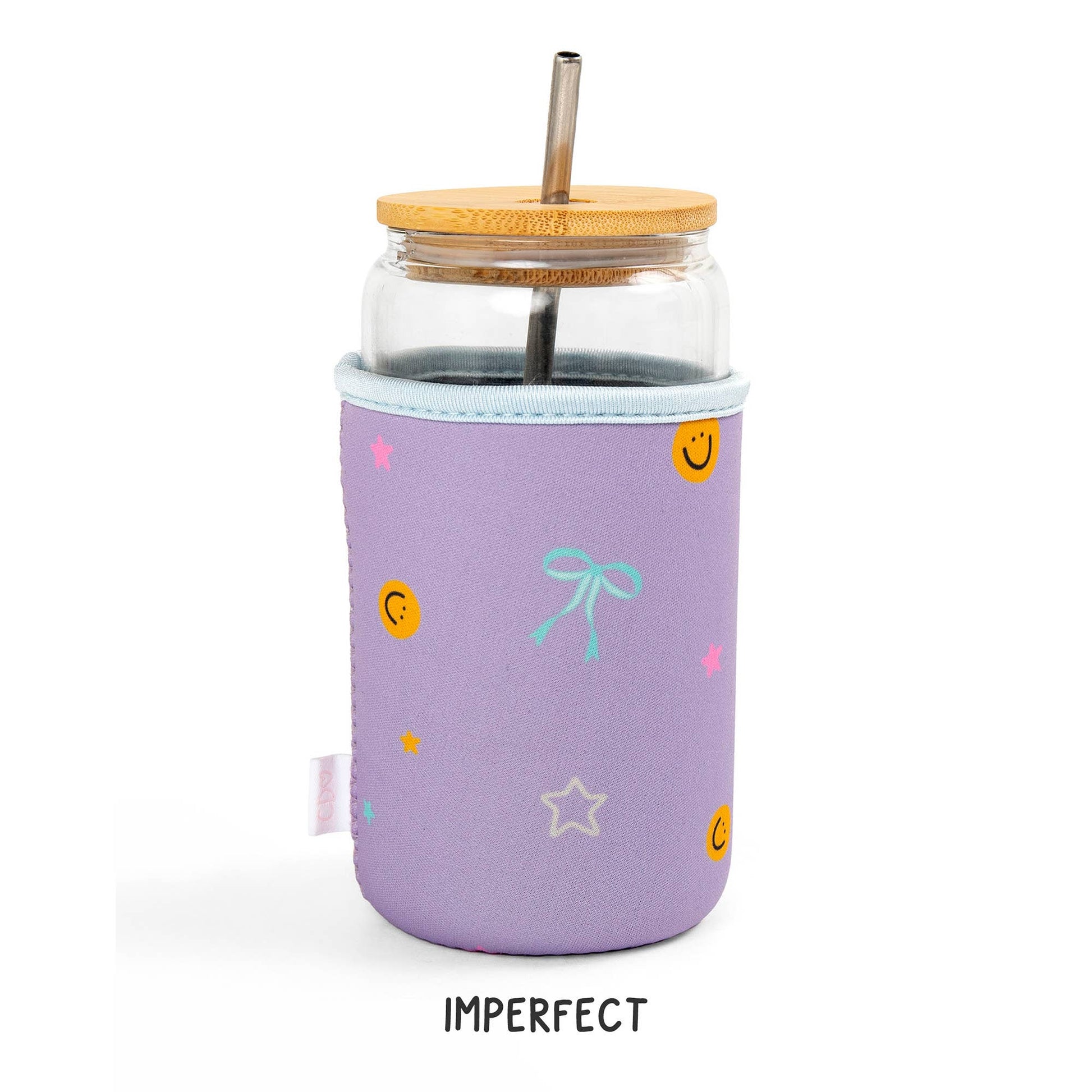 Callie Danielle - Imperfect Smiley Faces & Coquette Bows Coffee Sleeve - faithfullyfocusd