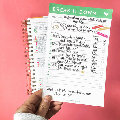 Cultivate What Matters - Break It Down Notepad | Green