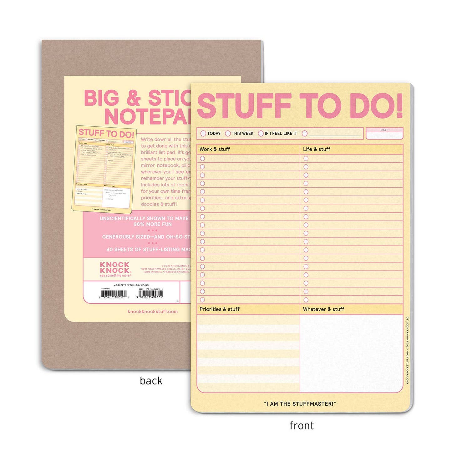 Knock Knock - Stuff To Do Big & Sticky Notepads