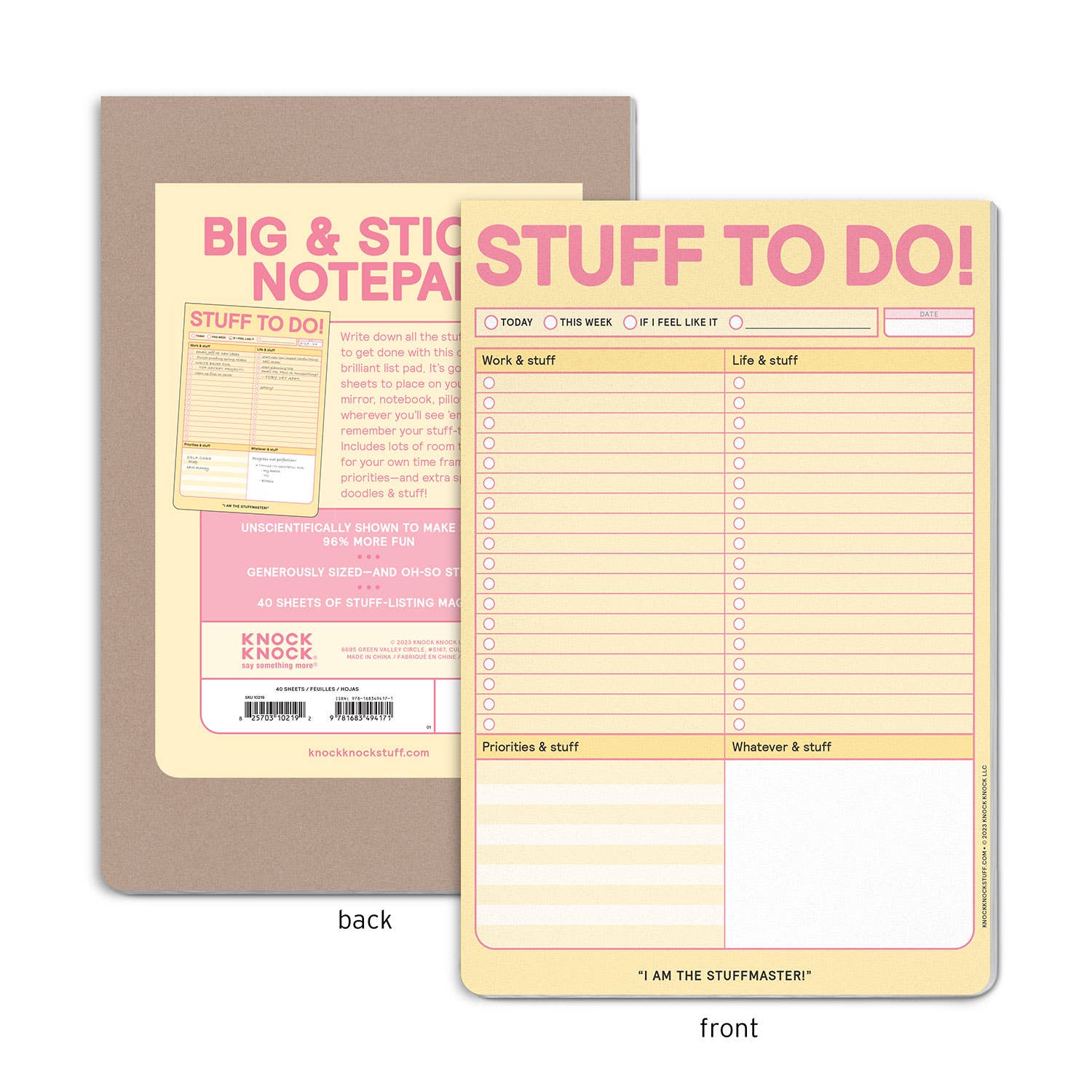 Knock Knock - Stuff To Do Big & Sticky Notepads