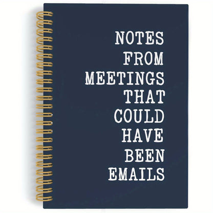 1pc Hardcover Humorous Spiral-Bound Notebook - "Keep Calm I Have a Spreadsheet" & "Notes from Meetings That Could Have Been Emails" 50 Pages, Office & School Supplies, Ideal Gift for Friends-faithfullyfocusd