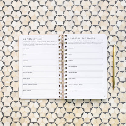 Cultivate What Matters - Fresh Start Daily Goal Planner | Natural Linen Spiral