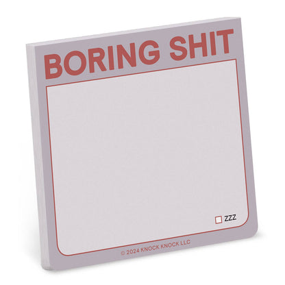 Knock Knock - Boring Shit Sticky Note (Gray)