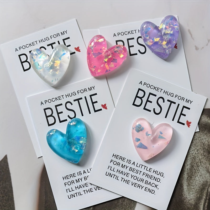 5pcs a set, a pocket hug for my best friend: a heartfelt gift for your female friend - Christmas Decoration, Valentine's Day Gift -  For Friends & Lovers - Express Love & Affection-faithfullyfocusd