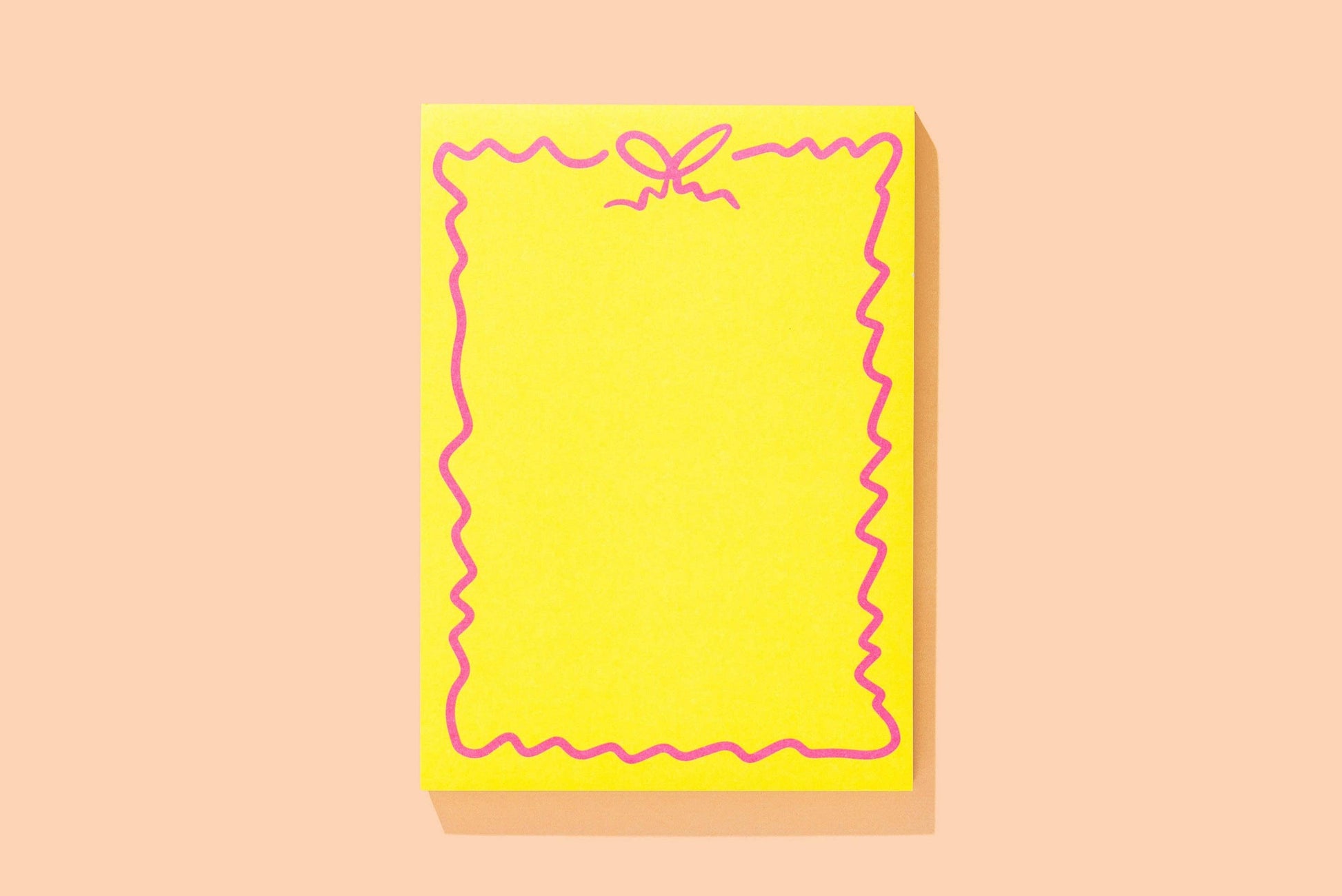 Taylor Elliott Designs - Large Notepad w/ Magnet - Yellow w/ Pink Bow - 100 Sheets - faithfullyfocusd