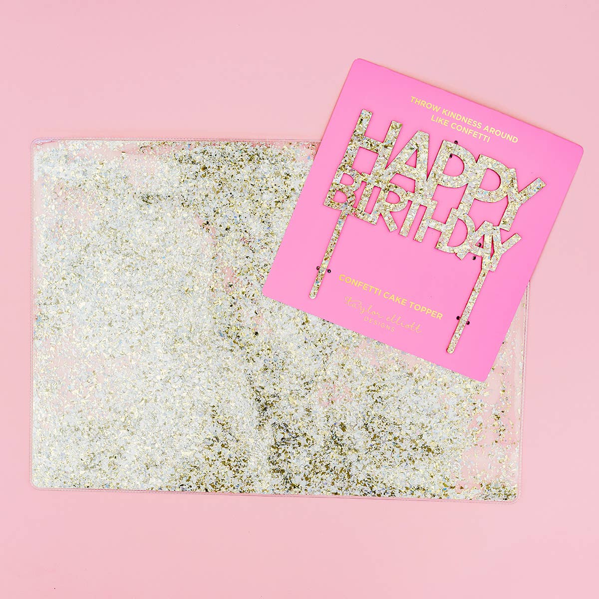 Taylor Elliott Designs - **ON SALE** Placemat / Desk Pad - Pearl + Gold Confetti - faithfullyfocusd