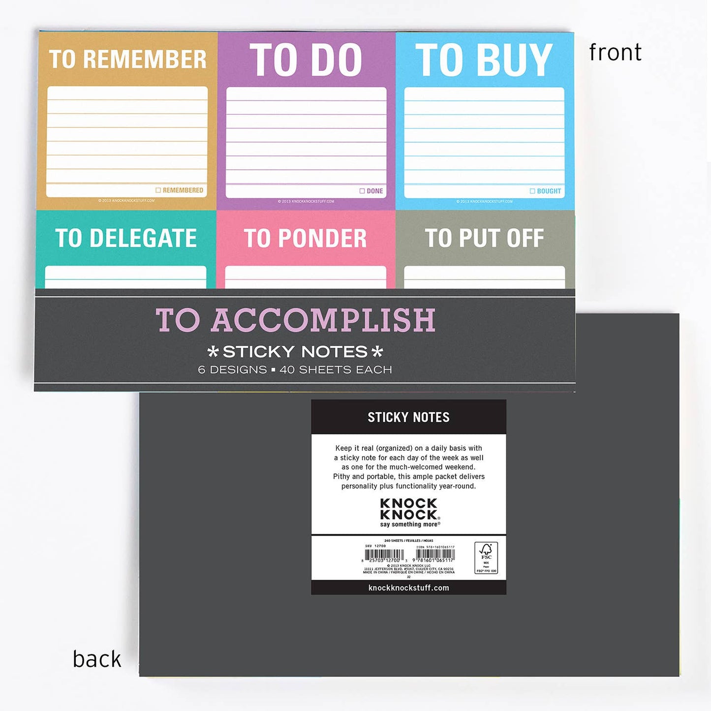 Knock Knock - To Accomplish Sticky Notes Packet