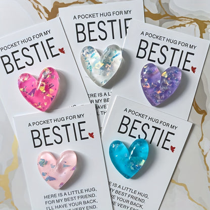 5pcs a set, a pocket hug for my best friend: a heartfelt gift for your female friend - Christmas Decoration, Valentine's Day Gift -  For Friends & Lovers - Express Love & Affection-faithfullyfocusd