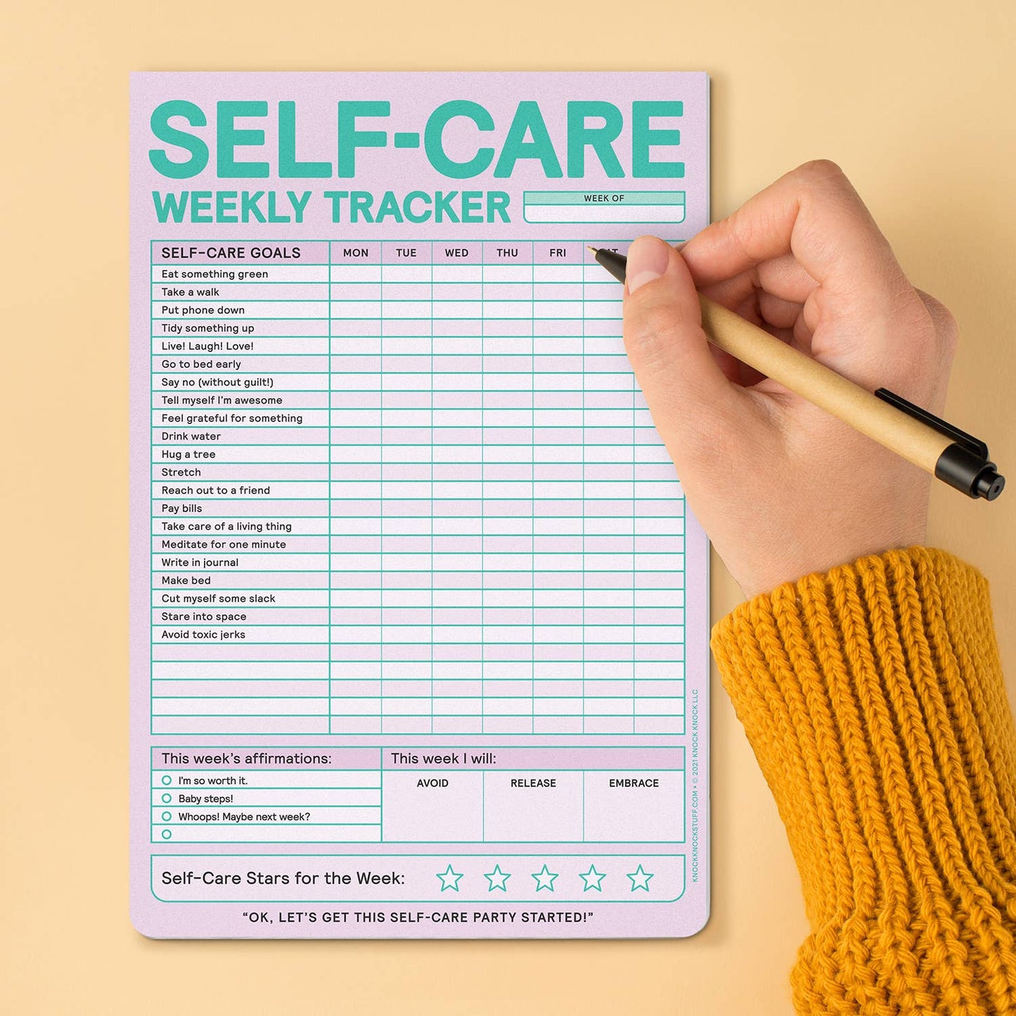 Knock Knock - Self-Care Weekly Tracker Pad (Pastel Version)