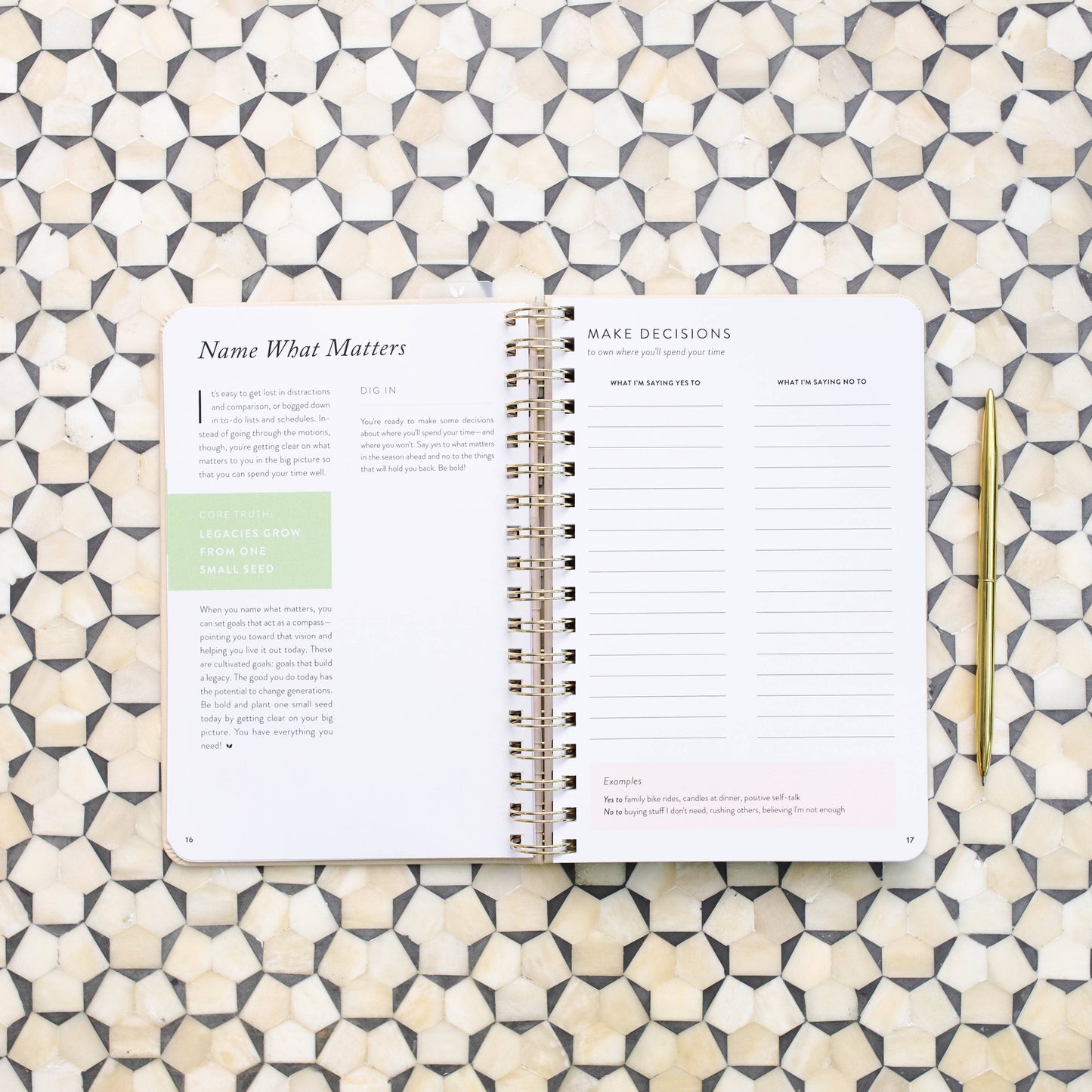 Cultivate What Matters - Fresh Start Daily Goal Planner | Natural Linen Spiral