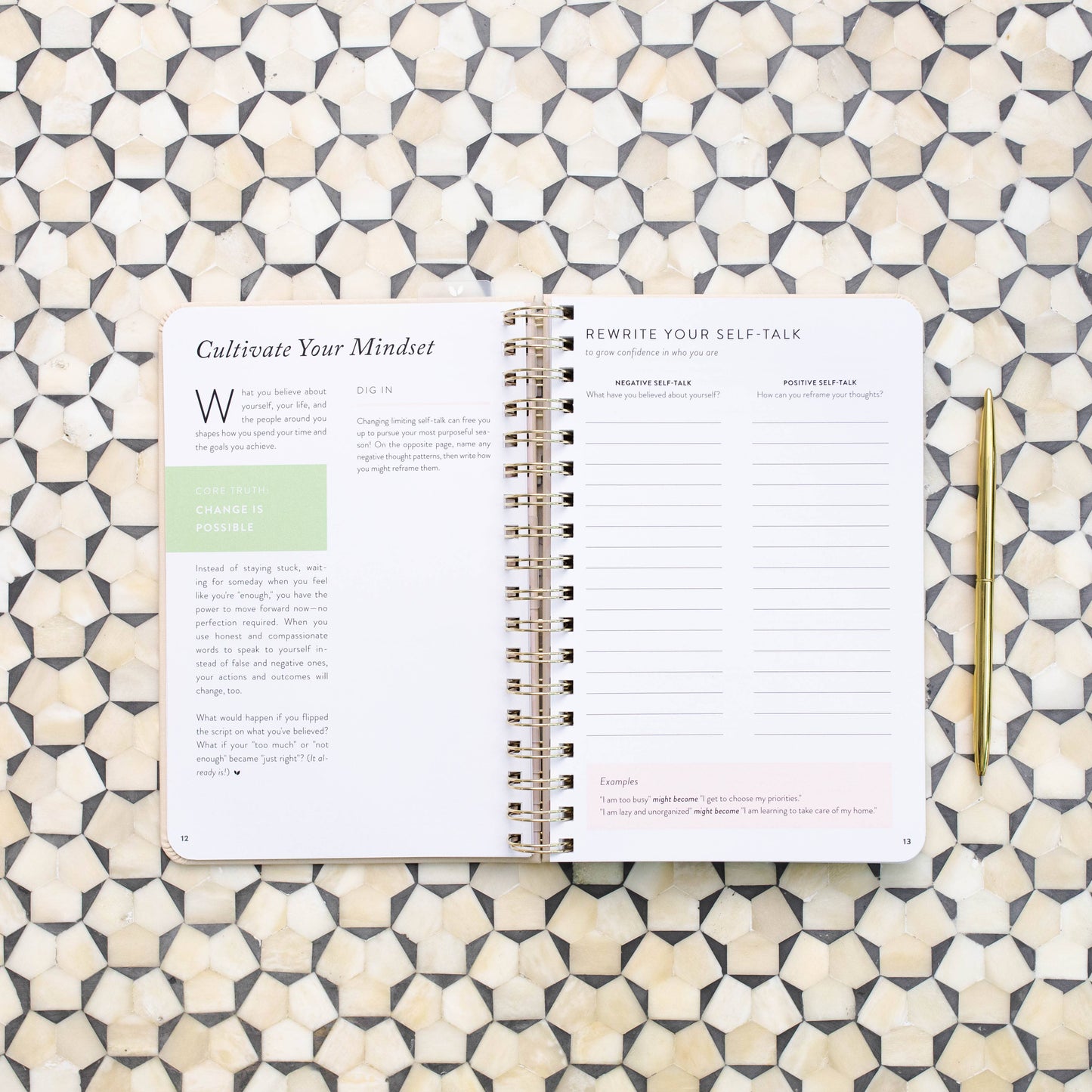 Cultivate What Matters - Fresh Start Daily Goal Planner | Natural Linen Spiral