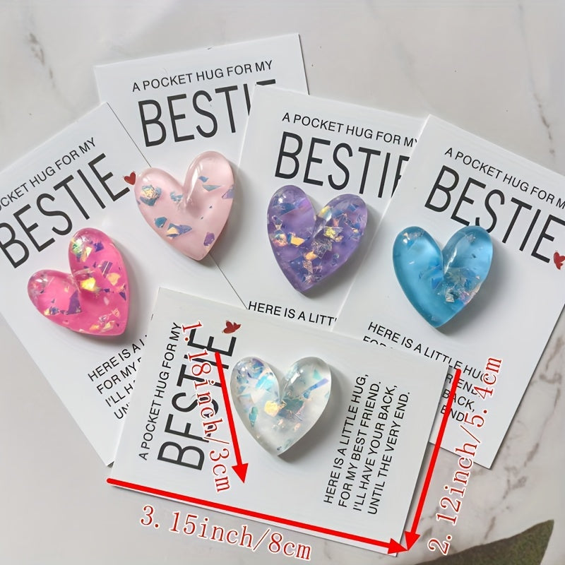 5pcs a set, a pocket hug for my best friend: a heartfelt gift for your female friend - Christmas Decoration, Valentine's Day Gift -  For Friends & Lovers - Express Love & Affection-faithfullyfocusd