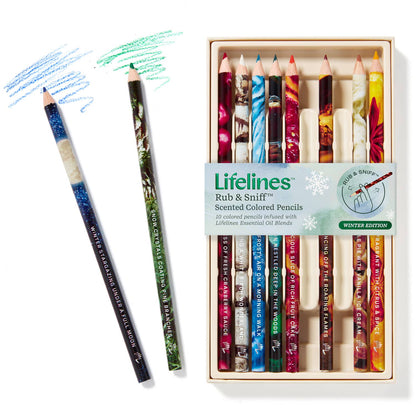 Lifelines - Rub & Sniff Scented Colored Pencils - 10-pk - Winter Edition