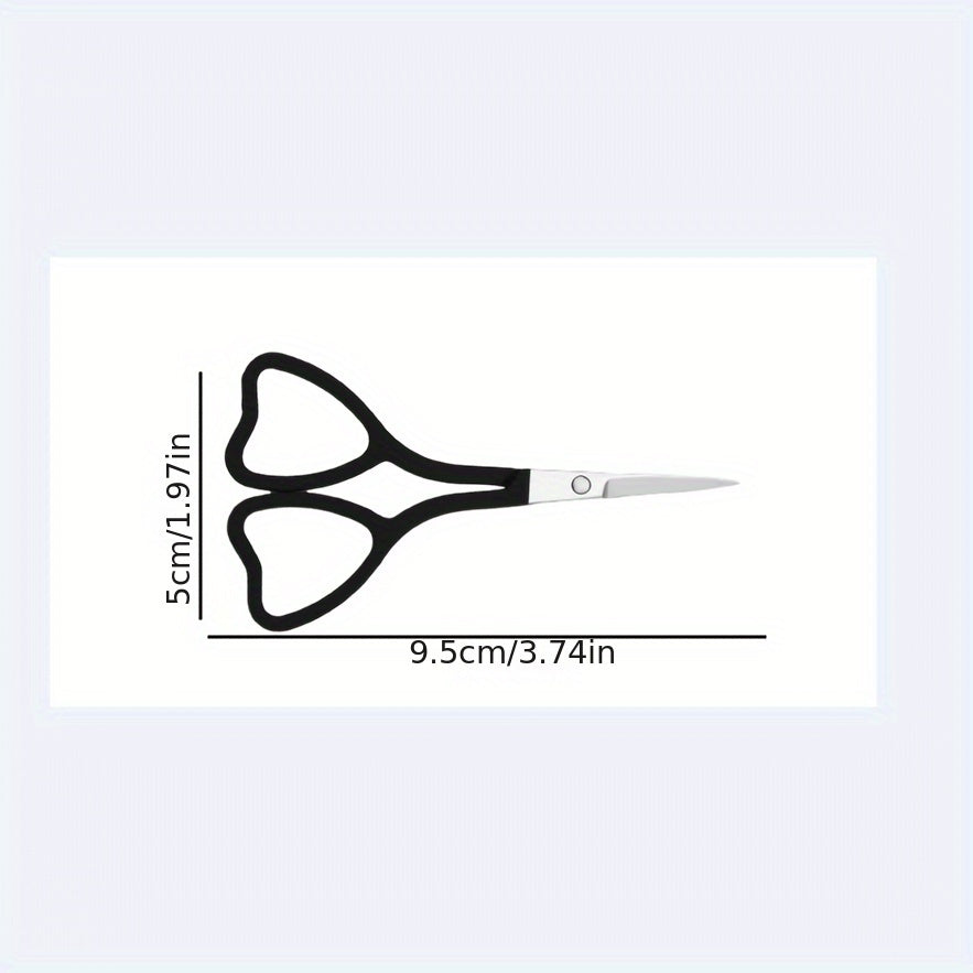 Love-Shaped Scissors: Stainless Steel with Pink And Black Handles - Perfect for Eyebrow Trimming And Eyelash Care-faithfullyfocusd