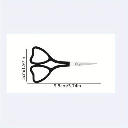 Love-Shaped Scissors: Stainless Steel with Pink And Black Handles - Perfect for Eyebrow Trimming And Eyelash Care-faithfullyfocusd