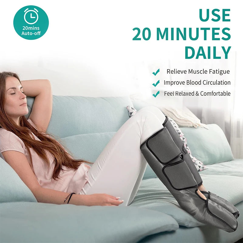 Nekteck Leg Massager Electric Air Pressure Stereo Circulation Massage Therapy Promote Blood Circulation Relieve Muscle Fatigue-faithfullyfocusd