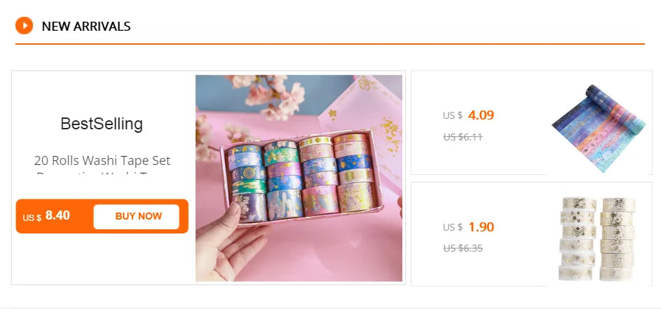 Washi Tape Decorative Ribbons Stationery 6pcs Adhesive Masking Tape Sticker Kawaii Grid Washitape School Supplies Washi Tape Set-faithfullyfocusd