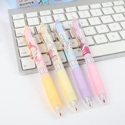 Labubu 36pcs Gel Pen Black 0.5mm Kawaii Cartoon Color Non-Slip Silicone Writing Pen Cute School Supplies Friends Birthday Gift-faithfullyfocusd