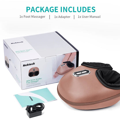 Nekteck Foot Massager Heating Therapy Compression Shiatsu Knead Roller Muscle Relax Pain Relief Electric Foot Massage Machine-faithfullyfocusd