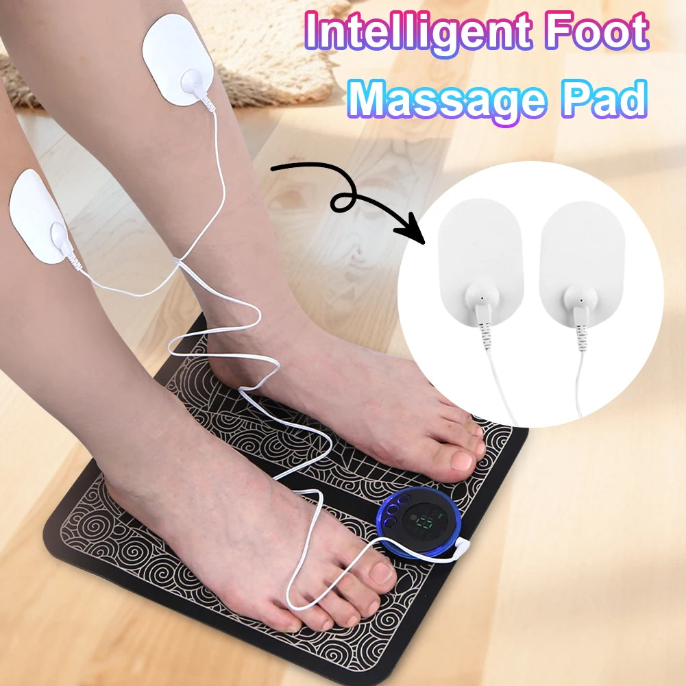 EMS Foot Massager Mat Foot Acupressure Device Muscle Relaxation Electronic Foot Stimulator with 8 Modes &19 Levels for Men Women-faithfullyfocusd