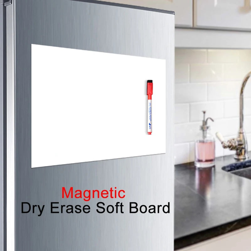 A5 Size Magnetic Whiteboard,Dry Erase White Boards,Soft Home Office Kitchen Flexible Pad Fridge Stickers Memo Message Board-faithfullyfocusd