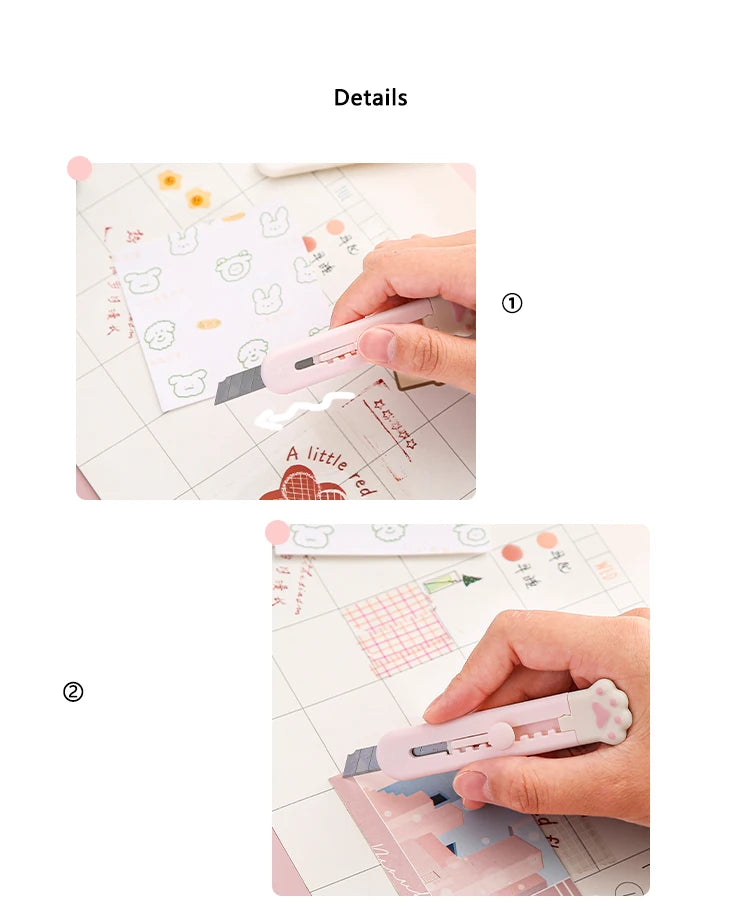 Mr.Paper Mini Portable Cat Claw Utility Knife Cute Creative Exquisite Hand Account Decoration Paper Cutting Tools Art Supplies-faithfullyfocusd