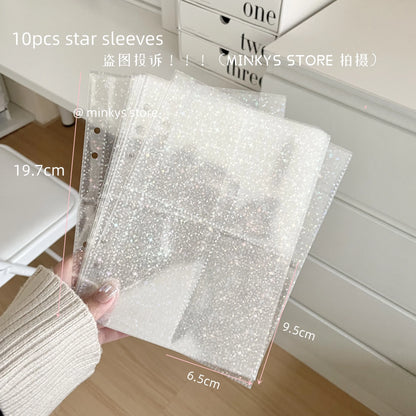 MINKYS PU Leather Silver A5 Kpop Photocards Collect Binder idol Photo Card Book Idol Storage Album Stationery-faithfullyfocusd