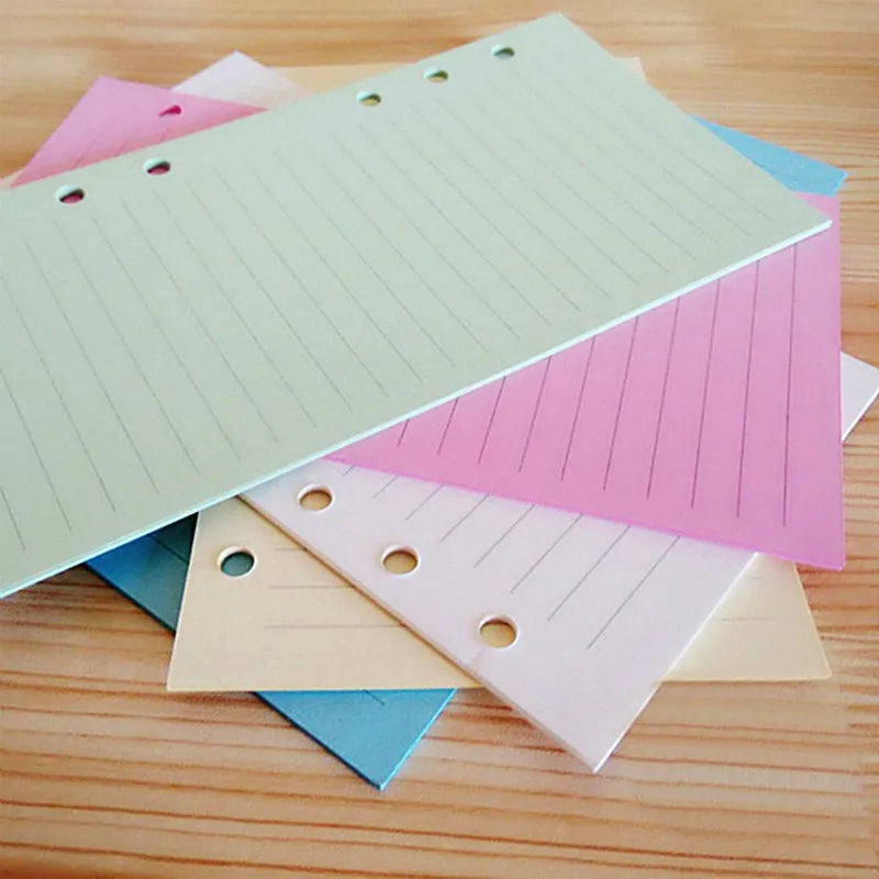 50 Sheet A5 A6 Loose-leaf Colorful Refill Inner Page Line Blank Grid Inner Page Inside Paper Stationery-faithfullyfocusd