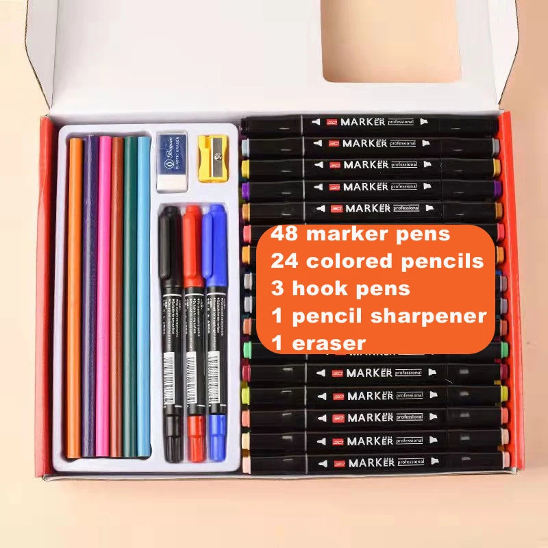 12-262 Colores Double Pen Tip Markers Brush Pens Set Painting Highlighter School Art Supplies for Artist Stationery-faithfullyfocusd