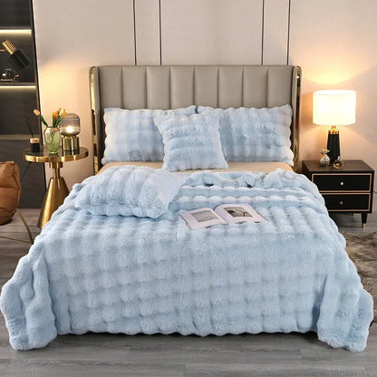 Luxury Soft Faux Fur Throw Blanket Fuzzy Plush Bedspread on the bed plaid sofa cover blankets and throws for living room bedroom-faithfullyfocusd