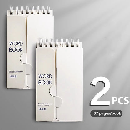 Portable Vocabulary Memory Notepad - Shorthand Spiral Notebook for Planning and Memorization with Cover-Up Feature-faithfullyfocusd