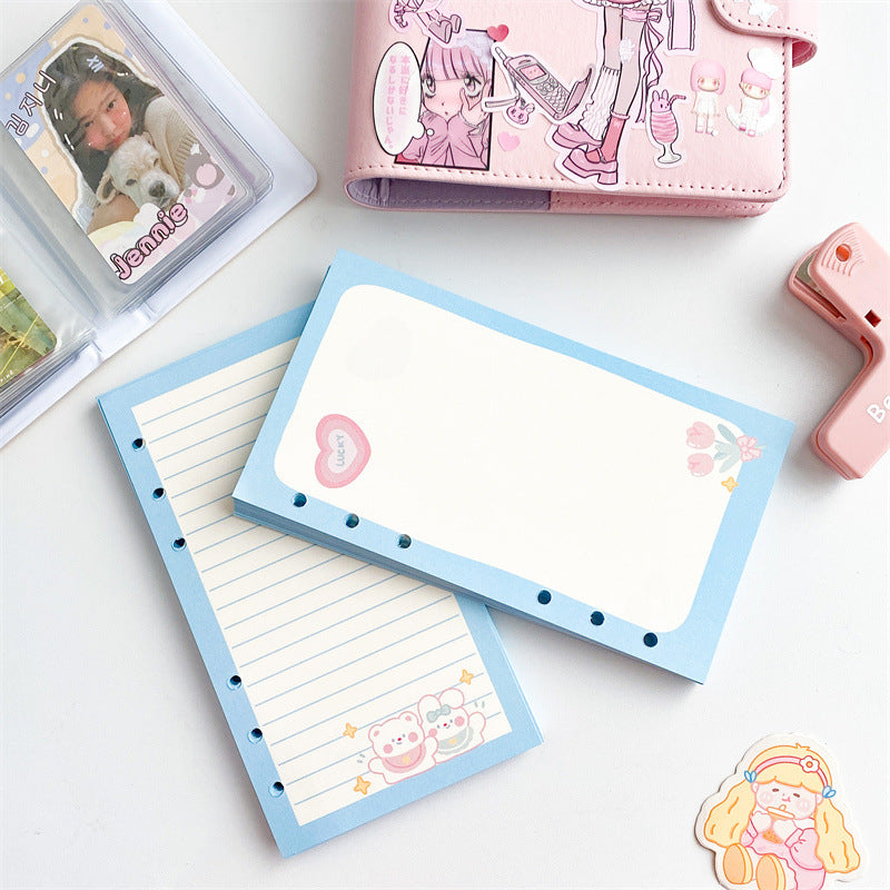 A6 Cute Binder Rabbit Week Plan Todo Paper Refill Accessories 120gsm Loose-leaf Notebook Journal Diary Paper School Stationery-faithfullyfocusd