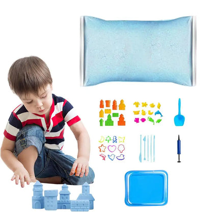 Play Sand Indoor Sand Mold Set Colorful Play Sand Sensory Sand With Inflatable Cushion Base Playful For Boys Girls Toddler-faithfullyfocusd