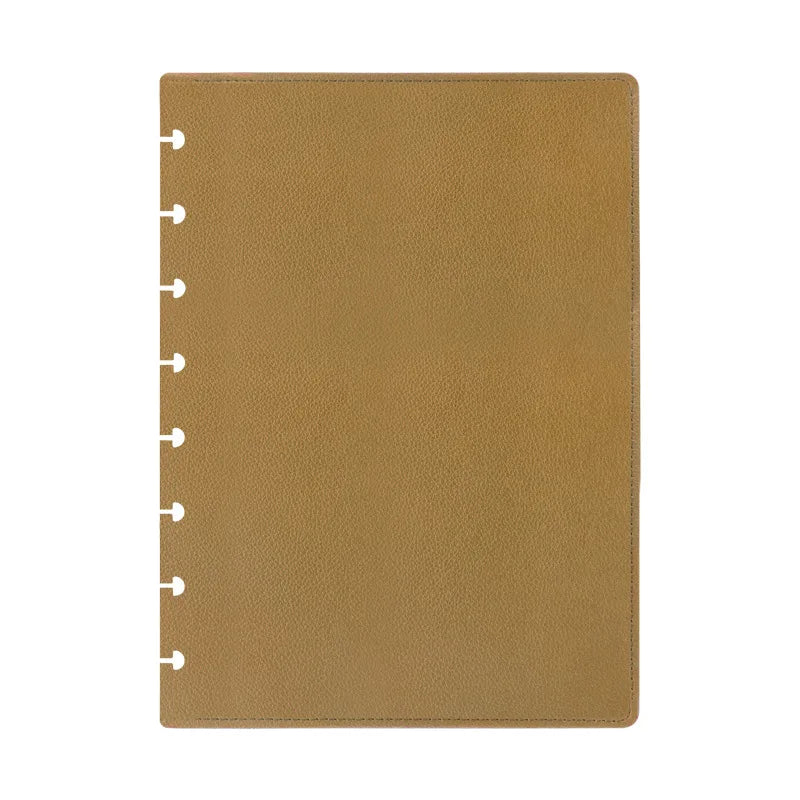 A5 Medium PU Leather Notebook Replaceable Spare Shell Mushroom Hole Cover Loose-leaf Binders Cover Notebooks and Journals-faithfullyfocusd