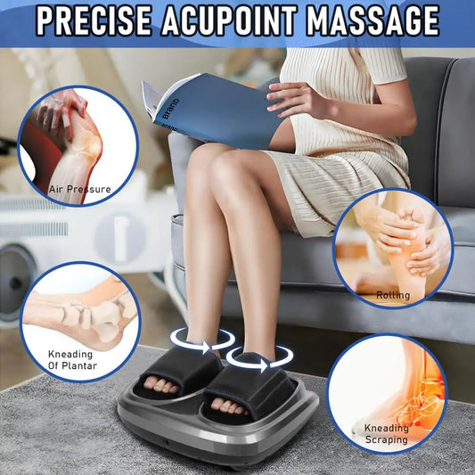 Foot Massager Shiatsu Kneading Deep Tissue Relax Heated Roller Calf Pain Relief Fatigue Muscles Vibrator Machine Health Relief-faithfullyfocusd