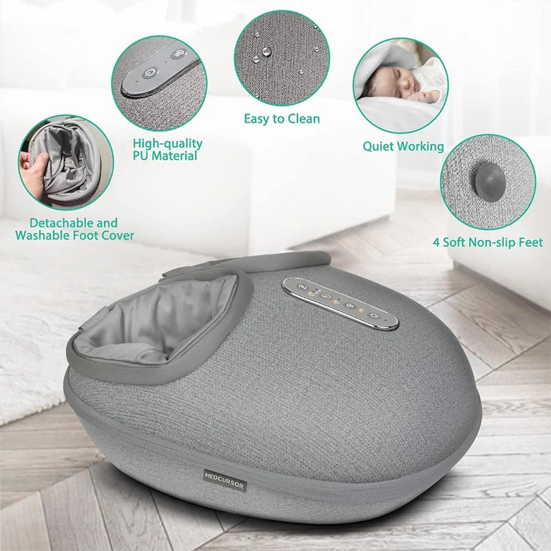 Medcursor Foot Massager Heating Therapy Adjustable Shiatsu Deep Kneading Roller Muscle Relaxation Pain Relief for Home Office-faithfullyfocusd