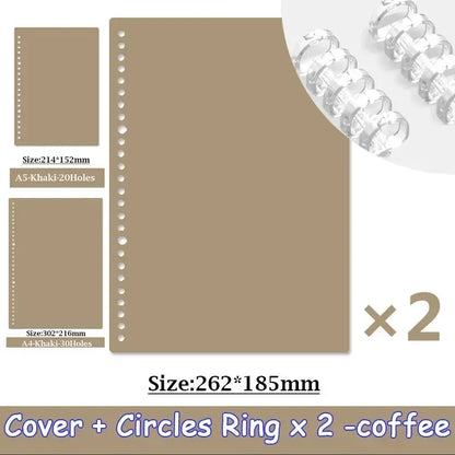 Loose-leaf Book Cover & Ring A4 A5 B5 PP Colorful Binder Spiral Ring Transparent Plastic Stationery Office School Supplies-faithfullyfocusd