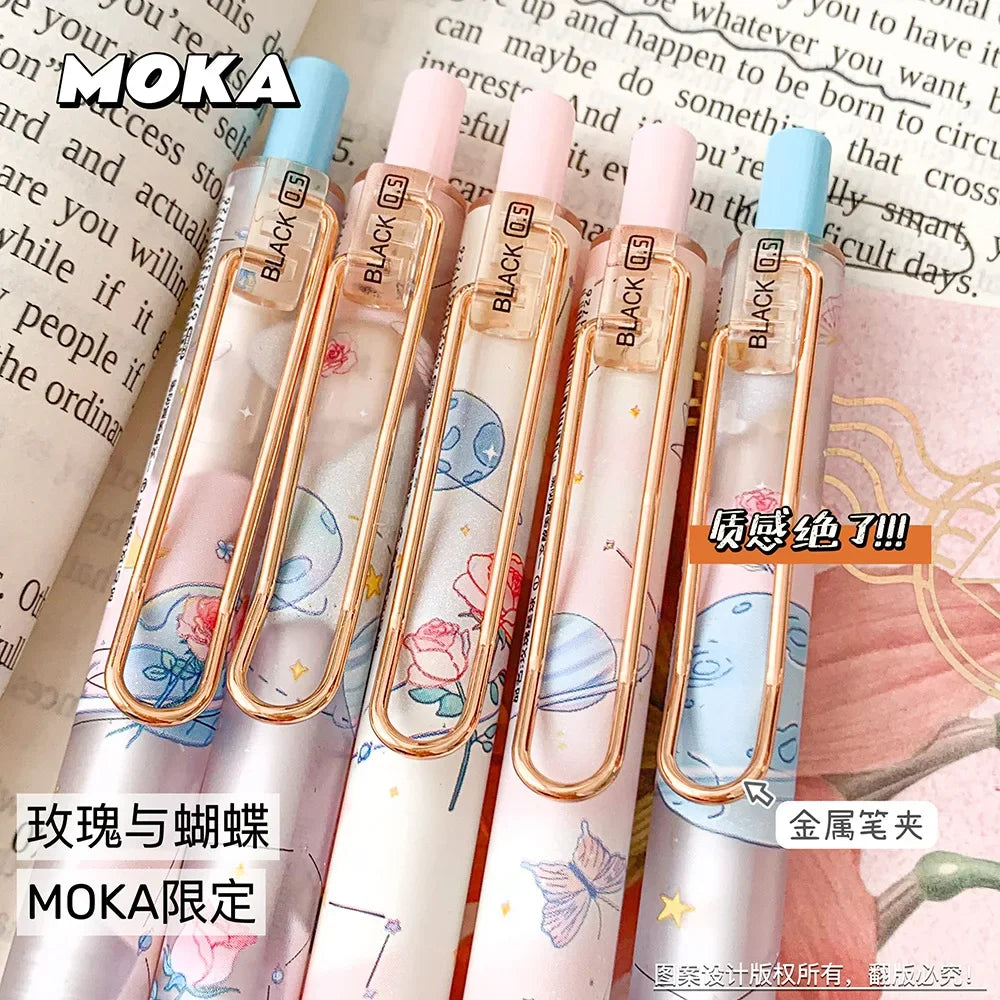 6pcs/set Butterfly Series Cute Gel Pen ST Nib Kawaii Pen Set Japanese Kawaii Stationery School Supplies Aesthetic Pens-faithfullyfocusd